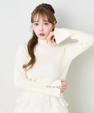 one after another NICE CLAUP(ワンアフターアナザー ナイスクラップ) アイレットプチハイネックニット