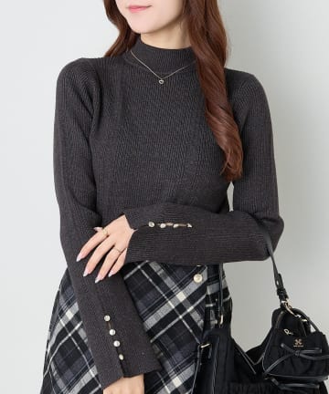 one after another NICE CLAUP(ワンアフターアナザー ナイスクラップ) アイレットプチハイネックニット