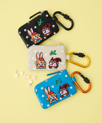 ear PAPILLONNER(イア パピヨネ) 【クッピーラムネ×ear】本革/コラボカラビナ付きパス＆キーケース