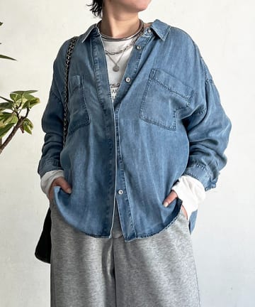 un dix cors(アンディコール) デニムラウンドシャツ