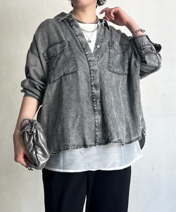 un dix cors(アンディコール) デニムラウンドシャツ