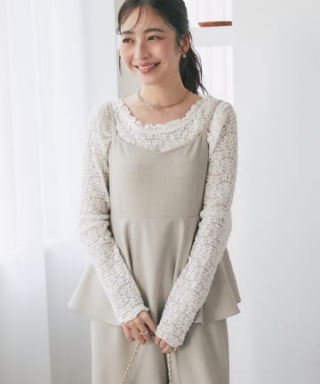 La boutique BonBon(ラブティックボンボン) 【スタイルUP見え】ペプラムキャミオールインワン