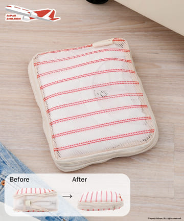 3COINS(スリーコインズ) 洗える収納ポーチ：S／JAPAN AIRLINES