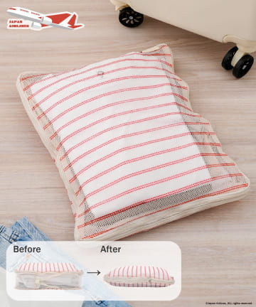 3COINS(スリーコインズ) 洗える収納ポーチ：L／JAPAN AIRLINES