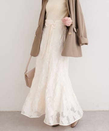 natural couture(ナチュラルクチュール) 長さ変えられるシアージャガードスカート