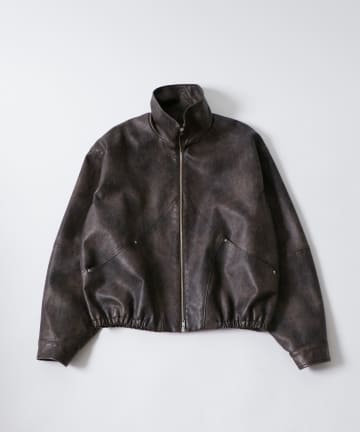 WHO’S WHO gallery(フーズフーギャラリー) ヴィンテージライクレザースタンドカラーブルゾン