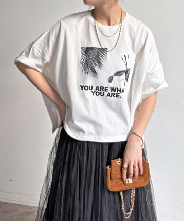 DOUDOU(ドゥドゥ) 【WEB限定】ビッグシルエットモノクロフォトTEE