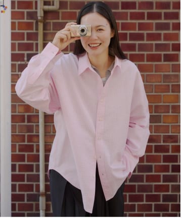 Kastane(カスタネ) 【WHIMSIC】シアーサッカーストライプシャツ