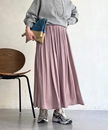Croisiere(クロジエール) ヴィンテージサテンプリーツスカート