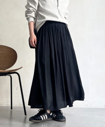 un dix cors(アンディコール) ヴィンテージサテンプリーツスカート