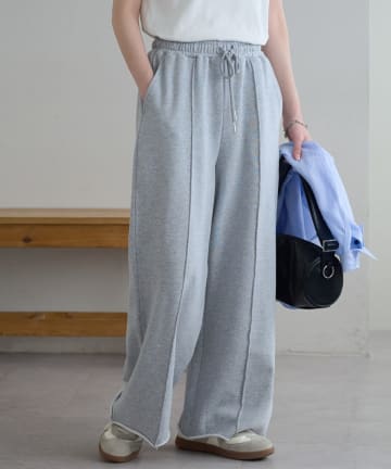 DISCOAT(ディスコート) 【WEB限定】裏毛センタープレスワイドパンツ