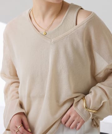 COLLAGE GALLARDAGALANTE(コラージュ ガリャルダガランテ) 【セットアイテム】レイヤードVネックニット