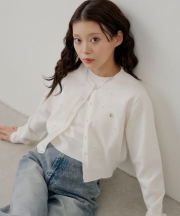 Chico(チコ) 【SALON by Chico】セットアイテム / フラワービーズアンサンブルカーディガンセット