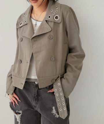 WHO’S WHO gallery(フーズフーギャラリー) SHORT EYELET PEA JACKET