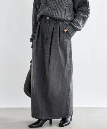 OUTLET(アウトレット) 【RIVE DROITE】タックコクーンマキシスカート