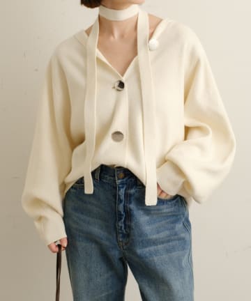 OUTLET(アウトレット) 【Omekashi】フーディニットカーディガン