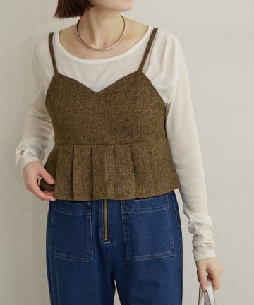 OUTLET(アウトレット) 【Omekashi】ツイードキャミビスチェ