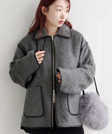 OUTLET(アウトレット) 【Kastane】リバーシブルパイピングブルゾン