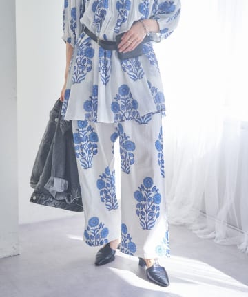 Remind me and forever(リマインドミーアンドフォーエバー) 【nane】【India Series】フラワー柄イージーパンツ