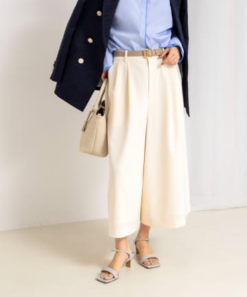 NOLLEY'S(ノーリーズ) ウォッシャブルクロップドワイドツイルパンツ