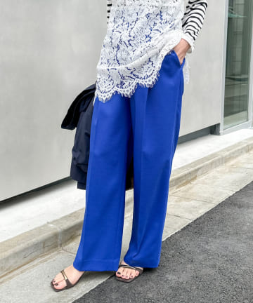 NOLLEY'S(ノーリーズ) ウォッシャブルドライツイルワイドパンツ