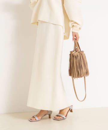 NOLLEY'S(ノーリーズ) 《手洗い可能》《セットアップ対応》スウェットライク2WAYニットスカート