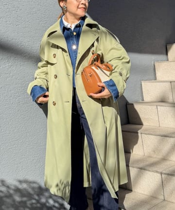 NOLLEY'S(ノーリーズ) NMPウォッシャブルロングトレンチコート