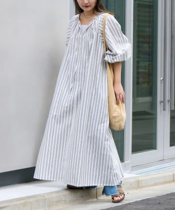 CIAOPANIC TYPY(チャオパニックティピー) 【india】綿麻ボリュームスリーブワンピース