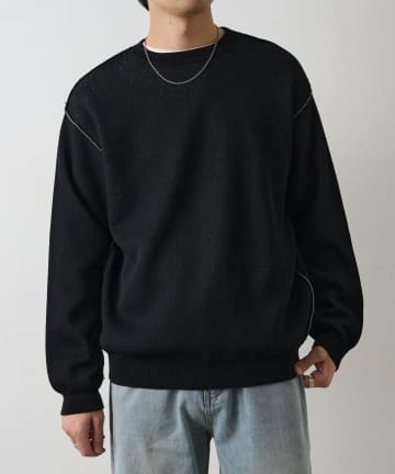 COLONY 2139(コロニー トゥーワンスリーナイン) 配色アウトリンキングニットプルオーバー