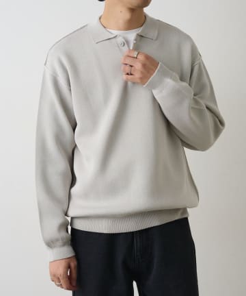 COLONY 2139(コロニー トゥーワンスリーナイン) 配色アウトリンキングニットポロ