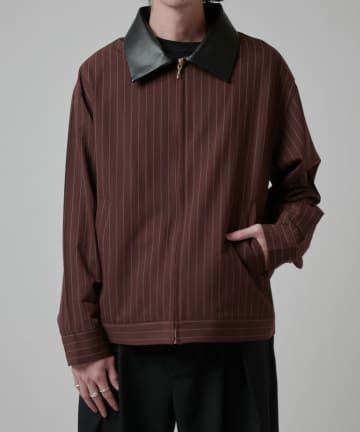 Lui's(ルイス) ピンストライプジップシャツブルゾン