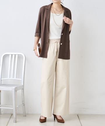 Jena　espace merveilleux(ジェナ　エスパスメルヴェイユ) サテン切替イージーパンツ