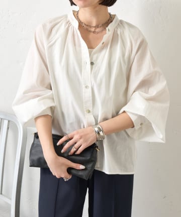 Jena　espace merveilleux(ジェナ　エスパスメルヴェイユ) コットンローンギャザーSH