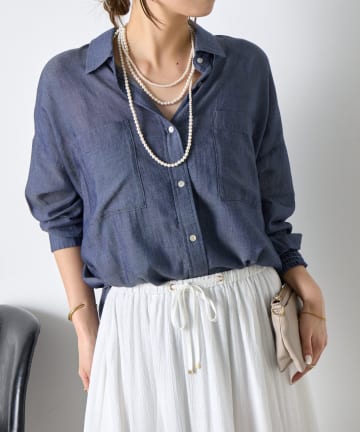 Jena　espace merveilleux(ジェナ　エスパスメルヴェイユ) シアーデニムシャツ