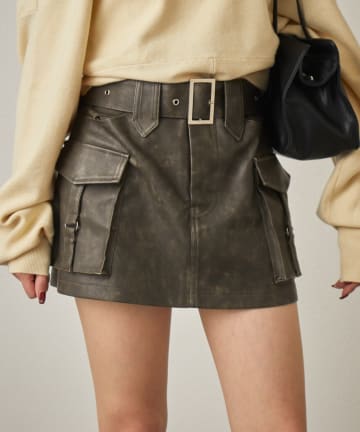 mline(エムライン) [mline]レザーカーゴスカート