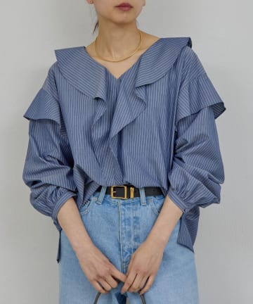 GALLARDAGALANTE(ガリャルダガランテ) ラッフルフリルブラウス