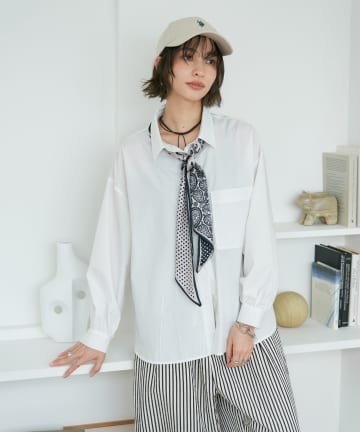 Remind me and forever(リマインドミーアンドフォーエバー) スカーフ付きベーシックシャツ