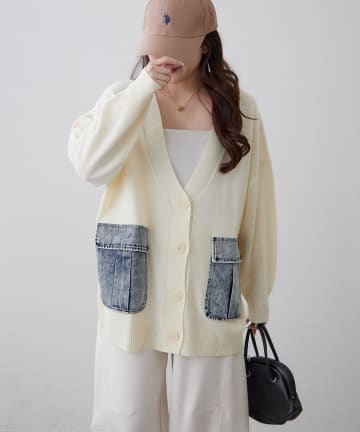 Remind me and forever(リマインドミーアンドフォーエバー) 【WEB限定】デニムポケットVカーディガン