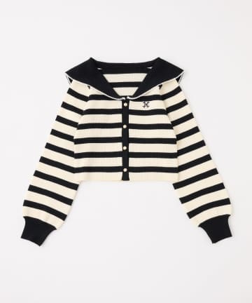 one after another NICE CLAUP(ワンアフターアナザー ナイスクラップ) ロゴ刺繡セーラーニット