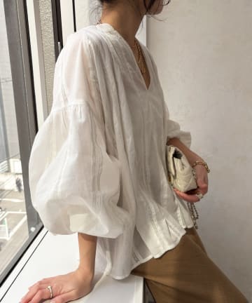 DOUDOU(ドゥドゥ) インドレーススキッパーブラウス