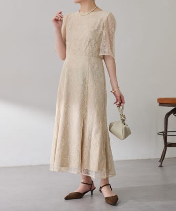 COLLAGE GALLARDAGALANTE(コラージュ ガリャルダガランテ) 【オケージョン】ラメフラワーコードレースワンピース