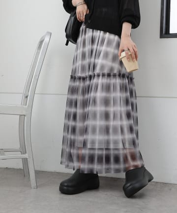COLONY 2139(コロニー トゥーワンスリーナイン) オンブレチェックチュールスカート