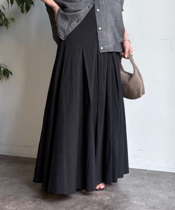 DOUDOU(ドゥドゥ) タックフレアスカート