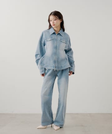 Chico(チコ) 【SALON by Chico】デニムペプラムジャケット