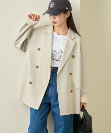 CIAOPANIC TYPY(チャオパニックティピー) ≪26SS展示会アイテム≫袖折り返しオーバーサイズテーラージャケット