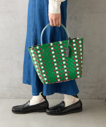 BIRTHDAY BAR(バースデイバー) PPストライプカゴバッグ