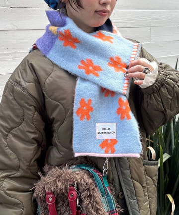 CIAOPANIC(チャオパニック) 【HELLO.SANFRANCISCO/ハローサンフランシスコ】パッチワークマフラー