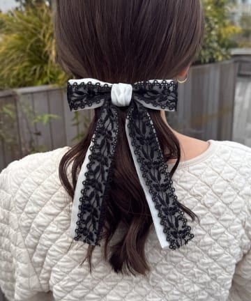 Lattice(ラティス) 【1/1 11:00～販売開始】【keeco企画】レースリボンバレッタ