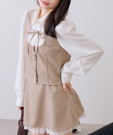 NICE CLAUP / OLIVE des OLIVE OUTLET(ナイスクラップ  / オリーブ デ オリーブ アウトレット) 【continuer】【SETUP】ドッキングリボンブラウス
