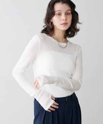 LARUTA(ラルータ) シアークルーネックプルオーバー